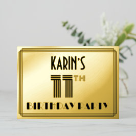 11th Birthday Party —アールデコスタイル「11」 & Name 箔招待状