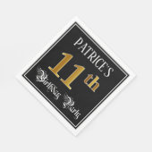 11th Birthday Party – スクリプファンシート、フェイク金ゴールド・ルック スタンダードランチョンナプキン (角)