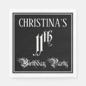 11th Birthday Party – スクリプファンシート+名前をカスタムする スタンダードランチョンナプキン (正面)