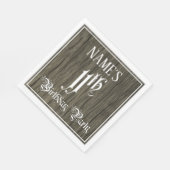 11th Birthday Party — ファンシー Script, フェイク Wood Look スタンダードランチョンナプキン (角)