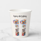 11th Birthday Photo Collage Number 11 Paper Cup 紙コップ (正面)