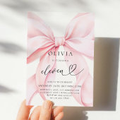 11th Birthday Pink Bow Party 招待状