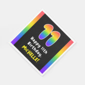 11th Birthday: Rainbow Spectrum # 11, Custom Name スタンダードランチョンナプキン (角)