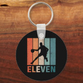 11th Birthday Retro Bysketbyll Lovers Boys Kids 11 キーホルダー (正面)