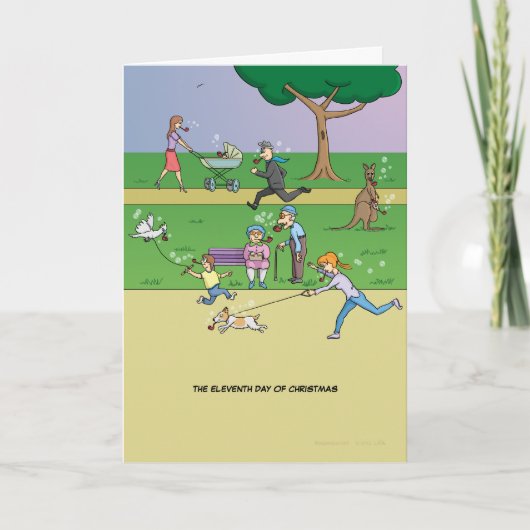11th Day of Christmas (11 Pipers Piping)カード シーズンカード (正面)