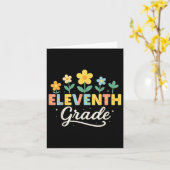 11th Grade Wildflower Floral Back To School Teache カード (黄色い花)