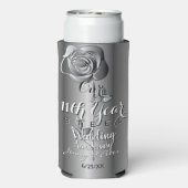 11th Year Wedding Anniversary Steel Rose スリム缶クーラー (Seltzer裏面)