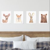 11x14ウッドランド森林かわいい水彩動物 (寝室)