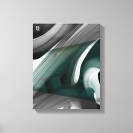 11x14" トレンド アブストラクトアート キャンバス ブラック ホワイト グリーン