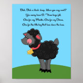 11x14 Bah Bah黒い羊の韻キッズルームウォールアート ポスター (正面)