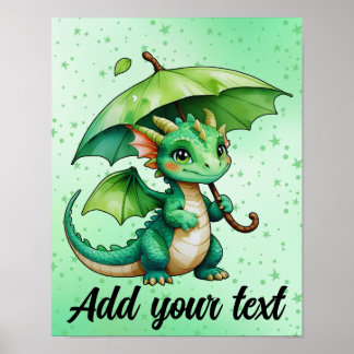 11x14 Pastel Dragon Wall Art ポスター