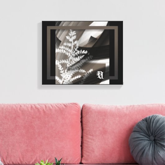 11x14" Terra’s Tender Whisper Abstract Brown Flowe キャンバスプリント (インサイチュ (リビング))