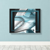 11x14" Trend Abstract Art Canvas Black White Blue キャンバスプリント (インサイチュ (ウッドフロア))