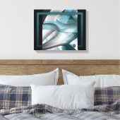 11x14" Trend Abstract Art Canvas Black White Blue キャンバスプリント (インサイチュ (寝室))