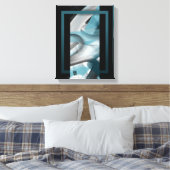 11x14" Trend Abstract Art Canvas Black White Blue キャンバスプリント (インサイチュ (寝室))