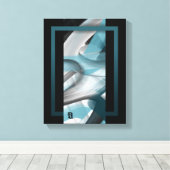 11x14" Trend Abstract Art Canvas Black White Blue キャンバスプリント (インサイチュ (ウッドフロア))