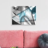 11x14" Trend Abstract Art Canvas Black White Blue キャンバスプリント (インサイチュ (リビング))