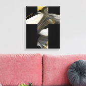 11x14" Trend Abstract Art Canvas Black White Gold キャンバスプリント (インサイチュ (リビング))