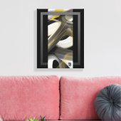 11x14" Trend Abstract Art Canvas Black White Gold キャンバスプリント (インサイチュ (リビング))
