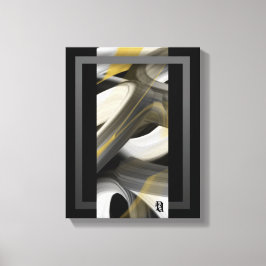 11x14" Trend Abstract Art Canvas Black White Gold キャンバスプリント