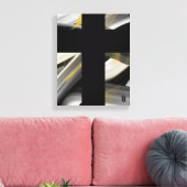 11x14" Trend Abstract Art Canvas Black White Gold キャンバスプリント (インサイチュ (リビング))