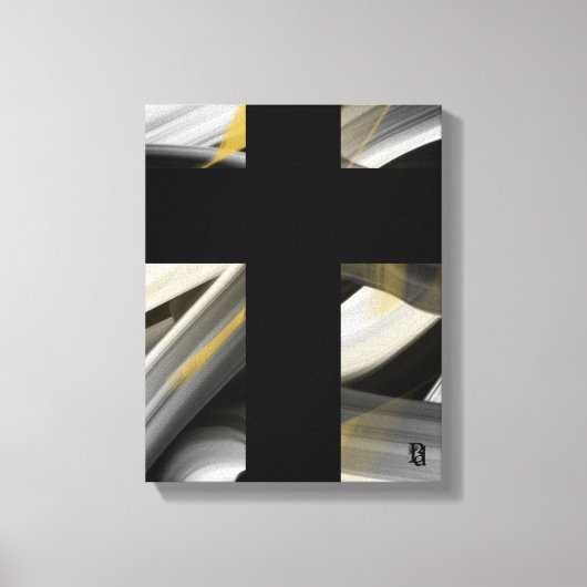 11x14" Trend Abstract Art Canvas Black White Gold キャンバスプリント (正面)