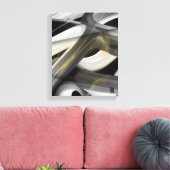 11x14" Trend Abstract Art Canvas Black White Gold キャンバスプリント (インサイチュ (リビング))