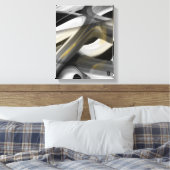 11x14" Trend Abstract Art Canvas Black White Gold キャンバスプリント (インサイチュ (寝室))