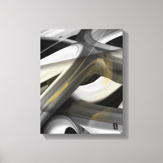 11x14" Trend Abstract Art Canvas Black White Gold キャンバスプリント (正面)