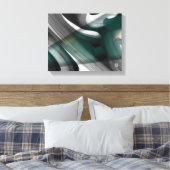 11x14" Trend Abstract Art Canvas Black White Green キャンバスプリント (インサイチュ (寝室))