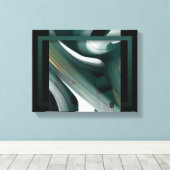 11x14" Trend Abstract Art Canvas Black White Green キャンバスプリント (インサイチュ (ウッドフロア))