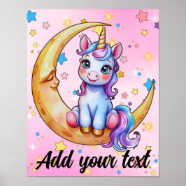 11x14 Unicorn Moon Art Print ポスター