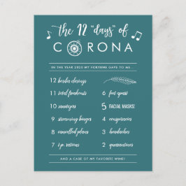 12おもしろい日のコロナ |ホワイトモダンティール（緑がかった色） シーズンポストカード