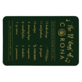 12おもしろい日のコロナ |金ゴールドグリーンホリデー マグネット (横)