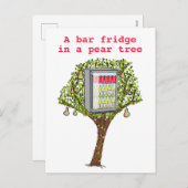 12おもしろい日ナシの木のクリスマスパトリッジ シーズンポストカード (正面/裏面)