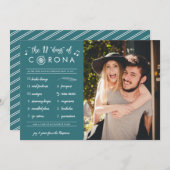 12おもしろい日モダンのCoronaティール(緑がかった色)写真 シーズンカード (正面/裏面)