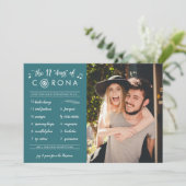 12おもしろい日モダンのCoronaティール(緑がかった色)写真 シーズンカード (スタンド正面)