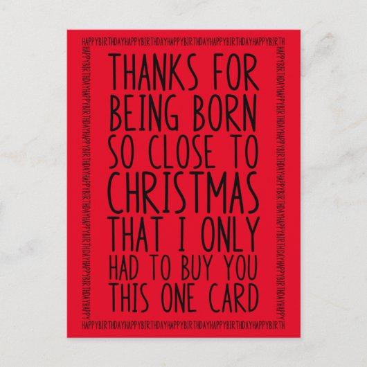 12おもしろい月の誕生日とクリスマス ポストカード (正面)