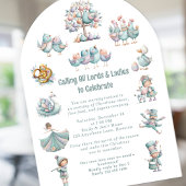 12お洒落日のクリスマスソングホワイト 招待状