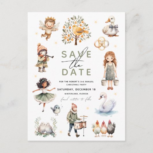 12お洒落日のクリスマス シーズンポストカード (正面)