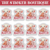 12かわいい名前をカスタムするピザ好きAxolotl シール (正面)