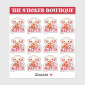 12かわいい名前をカスタムするピザ好きAxolotl シール (シート)