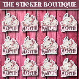 12かわいい名前をカスタムする眠るAxolotl シール