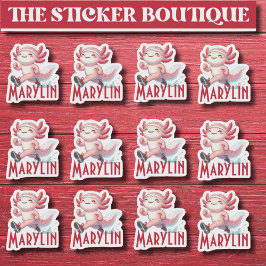 12かわいい名前をカスタムする走のAxolotlステッカー シール