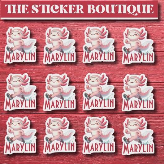 12かわいい名前をカスタムする走のAxolotlステッカー シール