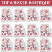 12かわいい名前をカスタムする走のAxolotlステッカー シール (正面)