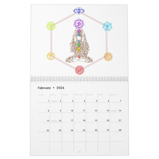 12か月のウォールカレンダー異教の- カレンダー (2月 2026)