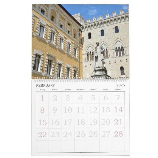 12か月のシエナ（イタリア）カレンダー カレンダー (2月 2026)