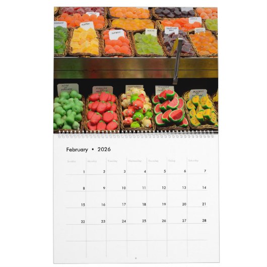 12か月のフードイメージコレクション カレンダー (2月 2026)