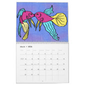 12か月カレンダーの子供っぽいスタイルスケッチ カレンダー (3月 2026)